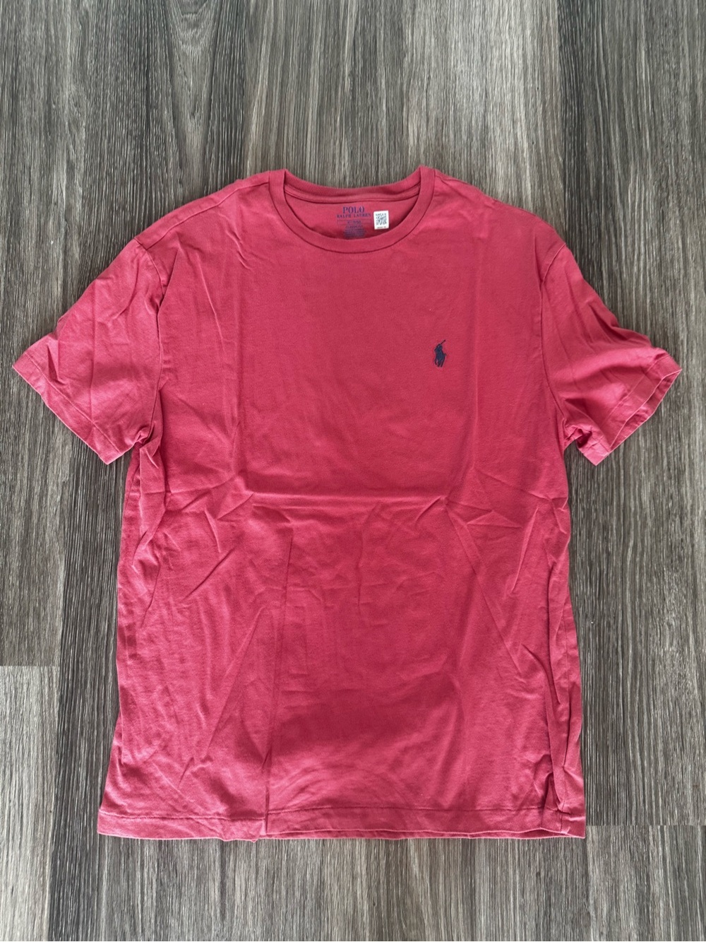 Polo by Ralph Lauren Men's Coral-Red Crew Neck Tee